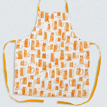 Orange Cat Apron<br><div class="desc">Funny little orange watercolor kitty cats,  purrfect for animal lovers. Original art by Nic Squirrell.</div>