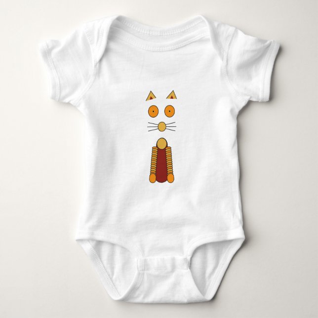 Orange CAT Baby Bodysuit (Front)