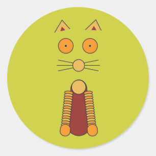 Orange CAT Classic Round Sticker