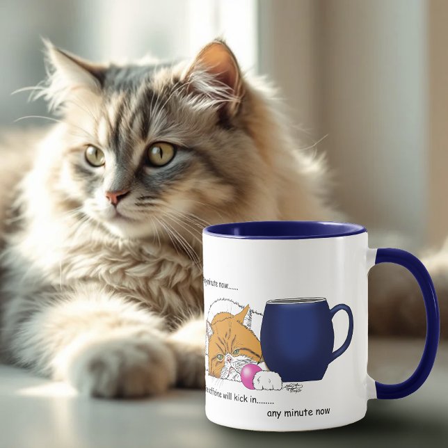 Orange Cat Coffee Mug Blue (Creator Uploaded)