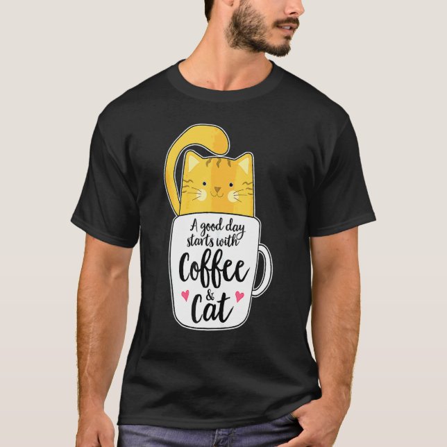 Orange Cat Coffee Mug Cat  1 T-Shirt (Front)