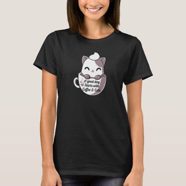 Orange Cat Coffee Mug Cat  Cat T-Shirt (Front)