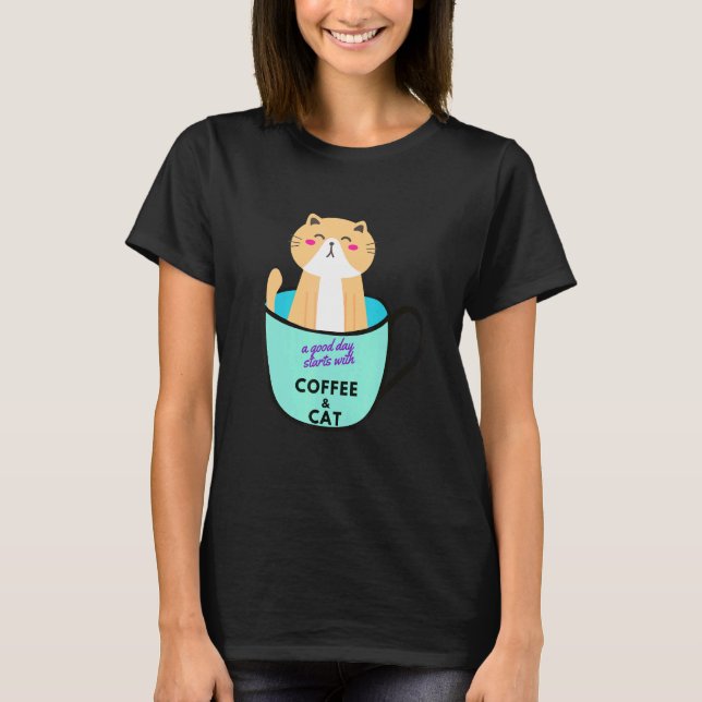 Orange Cat Coffee Mug Cat T-Shirt (Front)