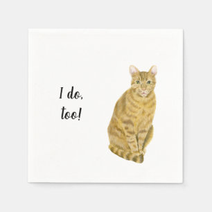Orange Cat Custom Cocktail Napkin
