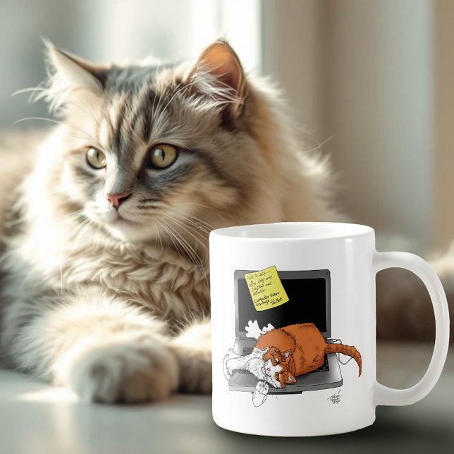 Orange Cat Funny Laptop Coffee Mug (Creator Uploaded)