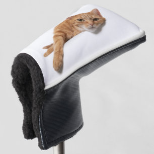 Orange Cat Laying Down Golf Head Cover