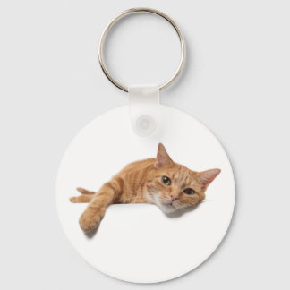 Orange Cat Laying Down Keychain