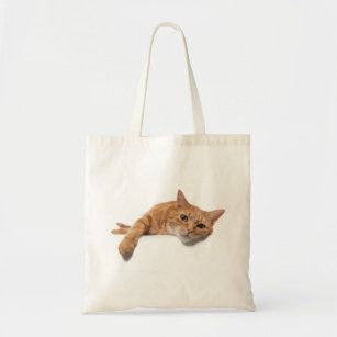 Orange Cat Laying Down Tote Bag