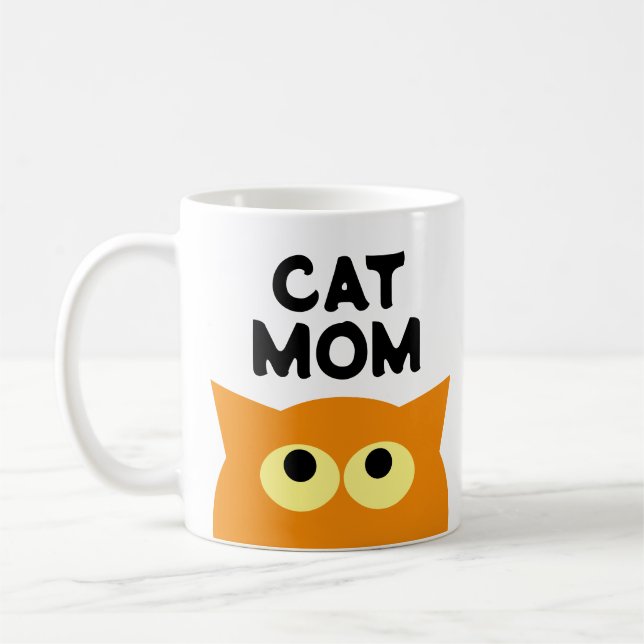 Orange Cat Mom coffee mug gift for pet owner (Left)