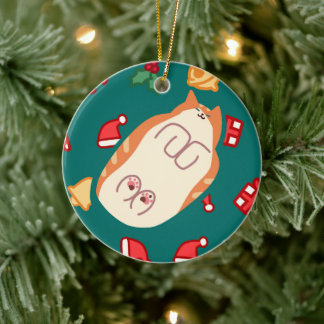 Orange cat ornament