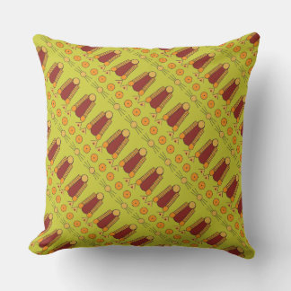Orange CAT pattern Throw Pillow