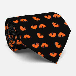 Orange Cat Pattern Tie