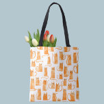 Orange Cat Pattern Tote Bag<br><div class="desc">Cute little watercolor orange ginger cats. Original art by Nic Squirrell.</div>