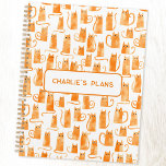 Orange Cat Personalized Planner<br><div class="desc">Fun little watercolor orange ginger cats. Original art by Nic Squirrell. Change the text to personalize.</div>