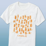 Orange Cat Personalized T-Shirt<br><div class="desc">Cute little watercolor orange ginger cats,  perfect for animal lovers. Original art by Nic Squirrell. Change the name or remove it if you prefer to customize.</div>
