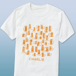 Orange Cat Personalized T-Shirt<br><div class="desc">Cute little watercolor orange ginger cats, perfect for animal lovers. Original art by Nic Squirrell. Change the name or remove it if you prefer to customize.</div>
