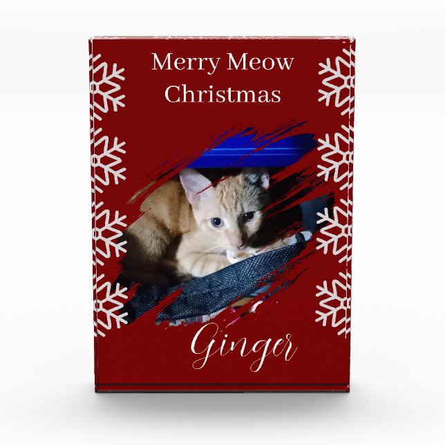Orange Cat Photo Text Customize  Block (Front)