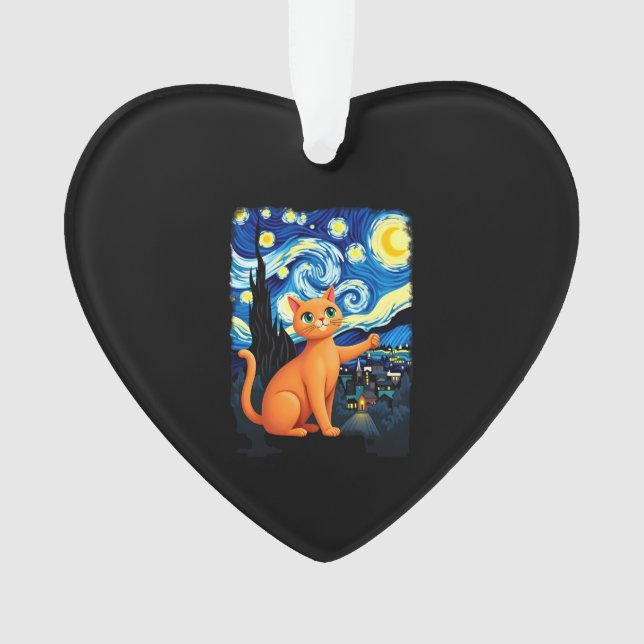Orange Cat Selfie  Starry Night Cat Mom Cat Lovers (devant)