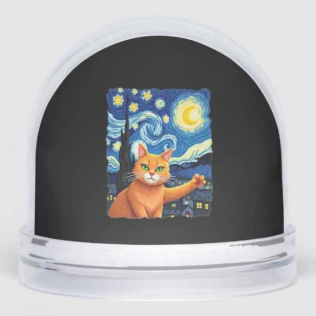 Orange Cat Selfie  Starry Night Cat Mom Cat Lovers (Avant)