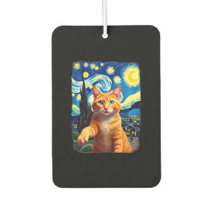 Orange Cat Selfie  Starry Night Cat Mom Cat Lovers Air Freshener