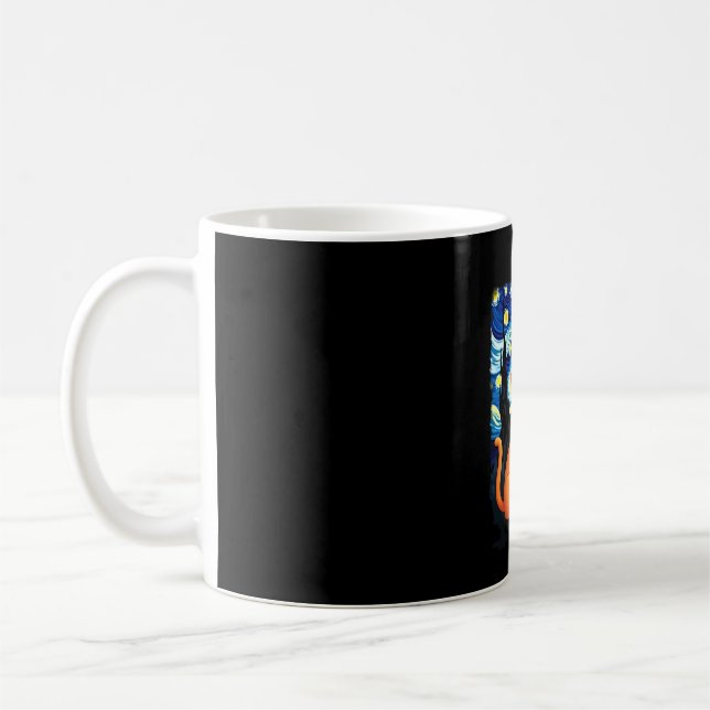 Orange Cat Selfie  Starry Night Cat Mom Cat Lovers Coffee Mug (Left)