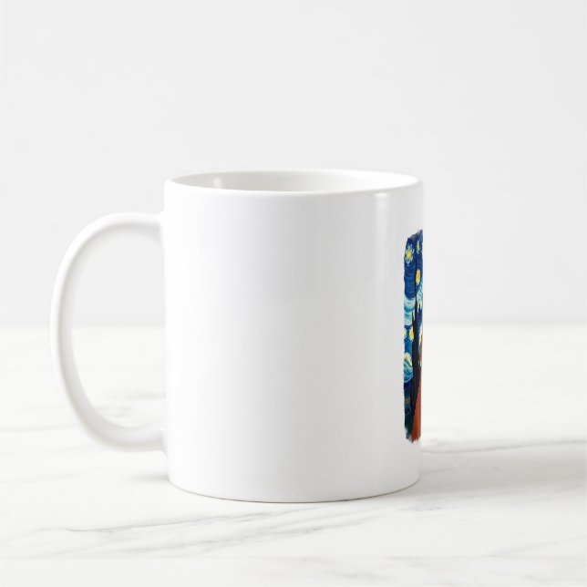 Orange Cat Selfie  Starry Night Cat Mom Cat Lovers Coffee Mug (Left)