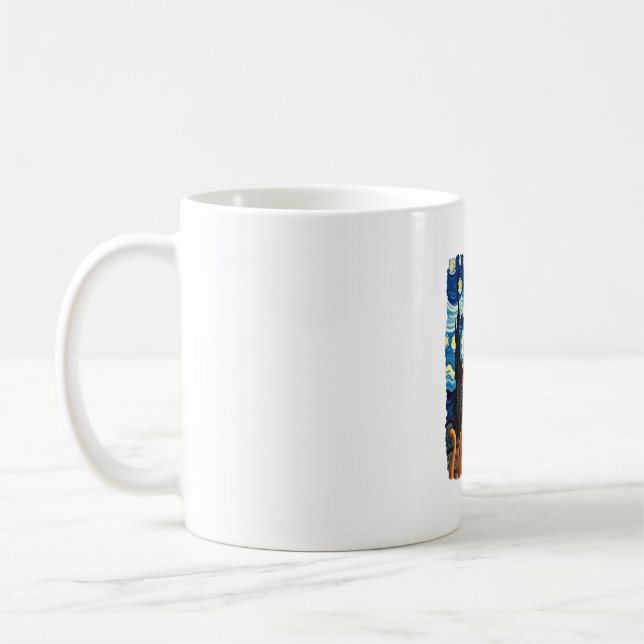 Orange Cat Selfie  Starry Night Cat Mom Cat Lovers Coffee Mug (Left)