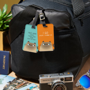Orange Cat Siamese Luggage Tag
