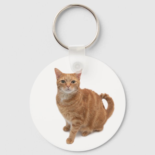 Orange Cat Standing Keychain (Front)
