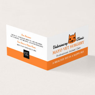 Orange Cat, Veterinarian, Veterinary Detailed Business Card