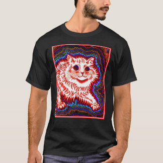 ORANGE CAT  Vintage Louis Wain Abstract Psychedeli T-Shirt