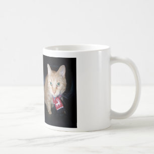 Orange Cat Wearing Scarf Holiday Mug
