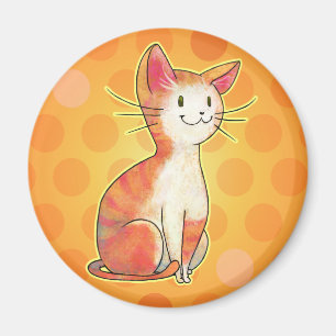 Orange Cat with Dot Magnet