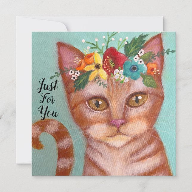 Orange Cat with Flower Crown (Front)