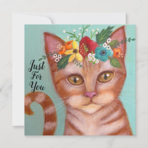 Orange Cat with Flower Crown