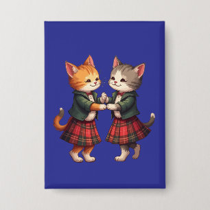 Orange Cats Dancing Scottish Ceilidh Button