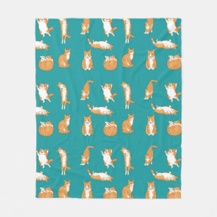 Orange Cats Funny Fleece Blanket