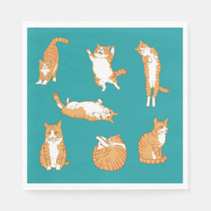 Orange Cats Funny Napkin
