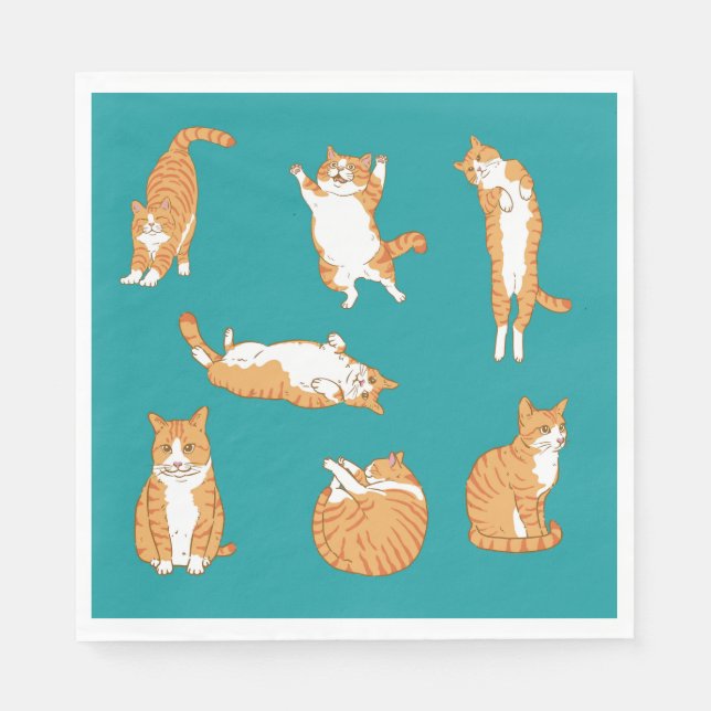 Orange Cats Funny Napkin (Front)