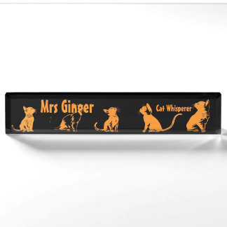 orange cats nameplate