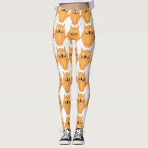 Orange Cats Pattern Leggings