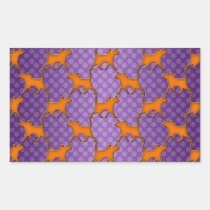 Orange Cats Pattern on Purple Polka Dots Sticker