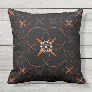 Orange Celtic Crop Circle Throw Pillow