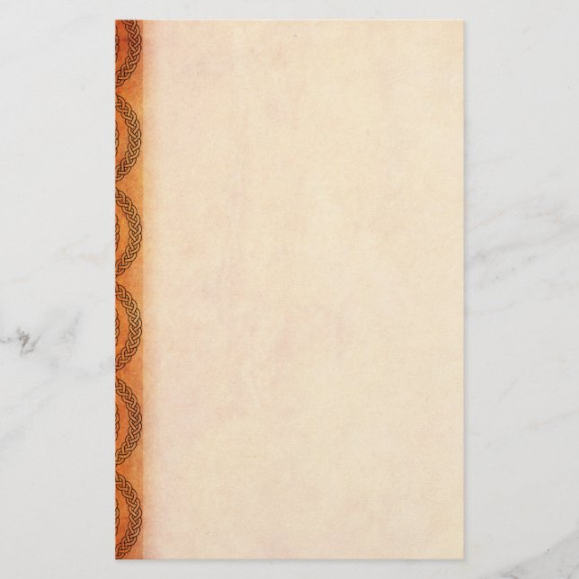 Orange Celtic Knots Stationery (Front)