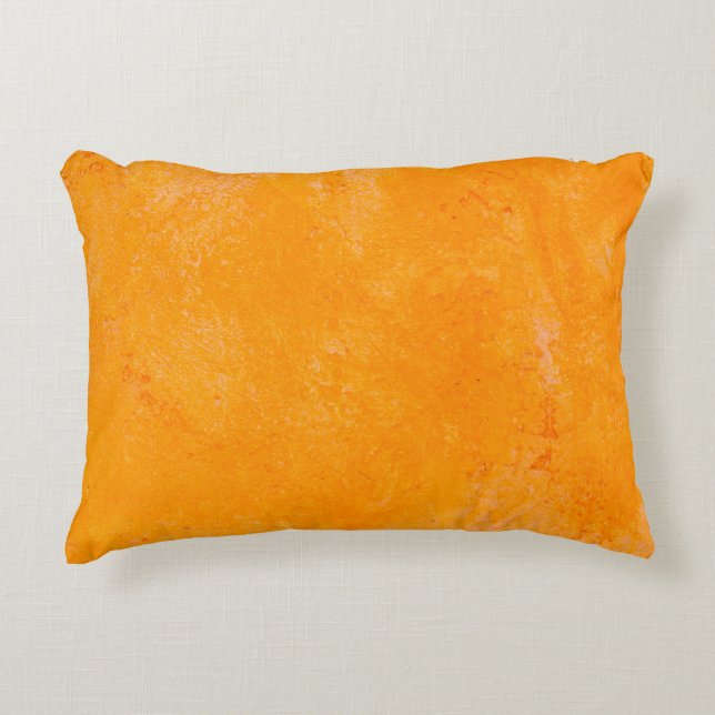 Orange cement surface,  abstract pattern backgroun accent pillow (Front)