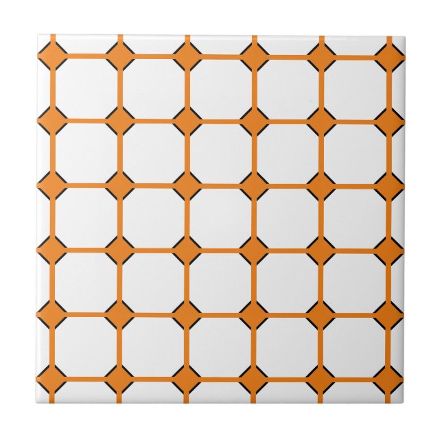Orange Ceramic Tile, Small (4.25" x 4.25") Tile (Front)