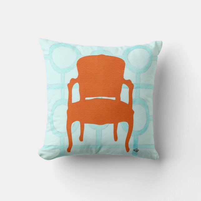 ORANGE CHAIR SILHOUETTE CUSHION (Front)