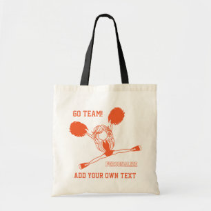 Orange Cheering Cheerleader Girl Tote Bag