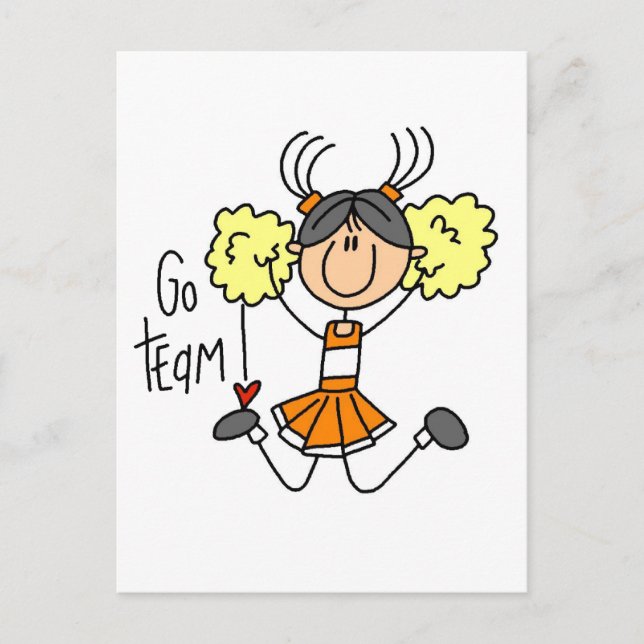 Orange Cheerleader Tshirts and Gifts Postcard (Front)