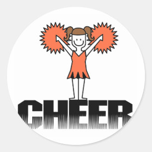 Orange Cheerleading T-shirts and Gifts Classic Round Sticker